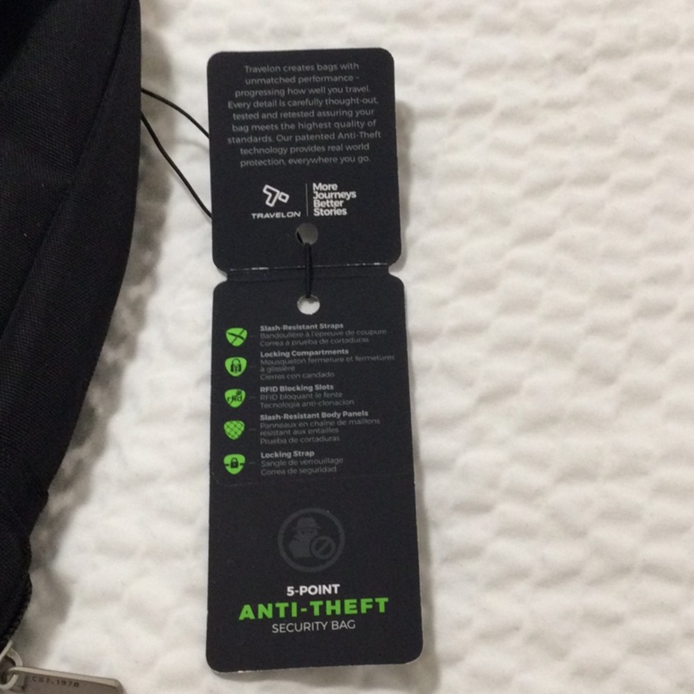NWT Black Travelon Women’s/Men’s Ani-Theft Sling Bag - Picture 9 of 15